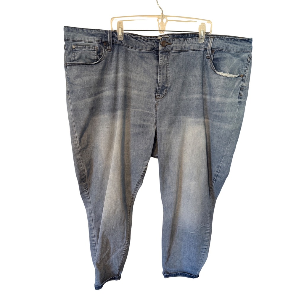 Molly & Isadora Ankle Skinny Jeans Plus Size Casual Stretch Womens 32 Blue